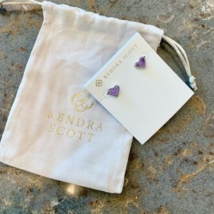 Kendra Scott Ari Heart Studs - Amethyst